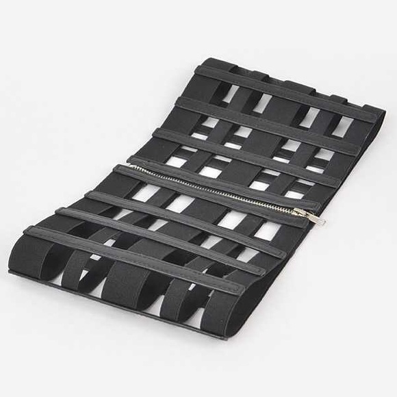 Black Vegan Leather Cage Zip Up Corset Statement Belt main image 4